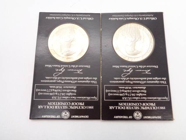 ☆海外銀貨☆ #27167 ロサンゼルス オリンピック 1ドル 記念銀貨 1983年 SV900 2枚おまとめの画像4