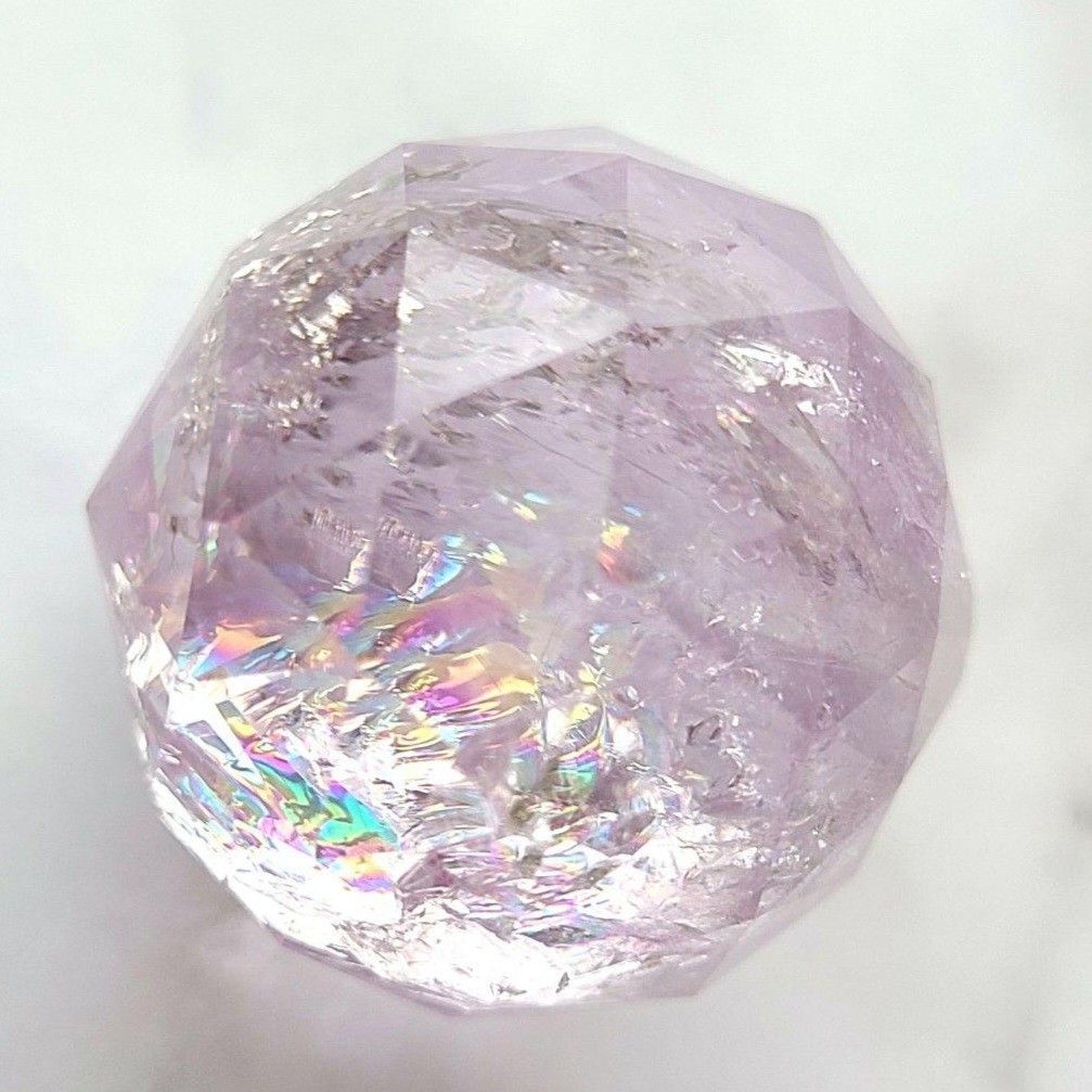 アイリスアメトリン　クリスタルカット　ミラーボール　握り石　紫水晶　クォーツ　宝石　ルース　ハンドメイド　天然石置物　風水　