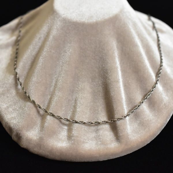  antique Sterling original silver made /Silver/ silver stamp equipped hand made silver. twist chain necklace 61cm genuine article guarantee 