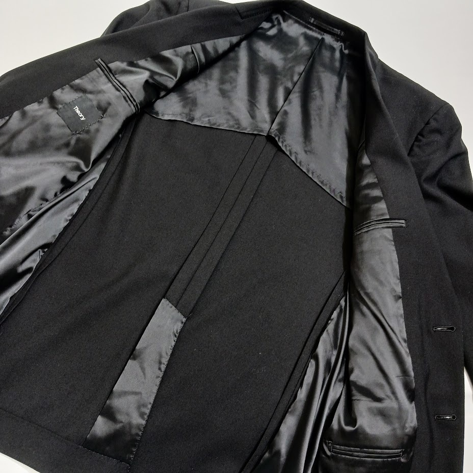 Theory セオリー セットアップ スーツ ジャケット パンツ ブラック サイズ42 09-3304100-050-042 CHAMBERS ウール 背抜き 2B 肩パッドあり