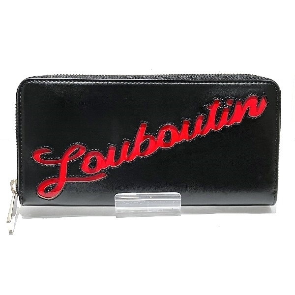  Christian Louboutin 3195121 H358 round fastener long wallet unisex beautiful goods *0202