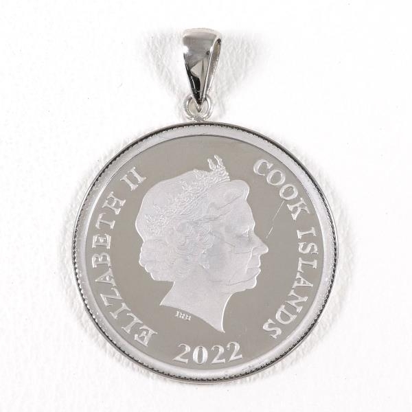  Cook various island rose 1/10oz 1/10 ounce coin white gold PT1000 PT900 pendant top gross weight approximately 3.8g*0202