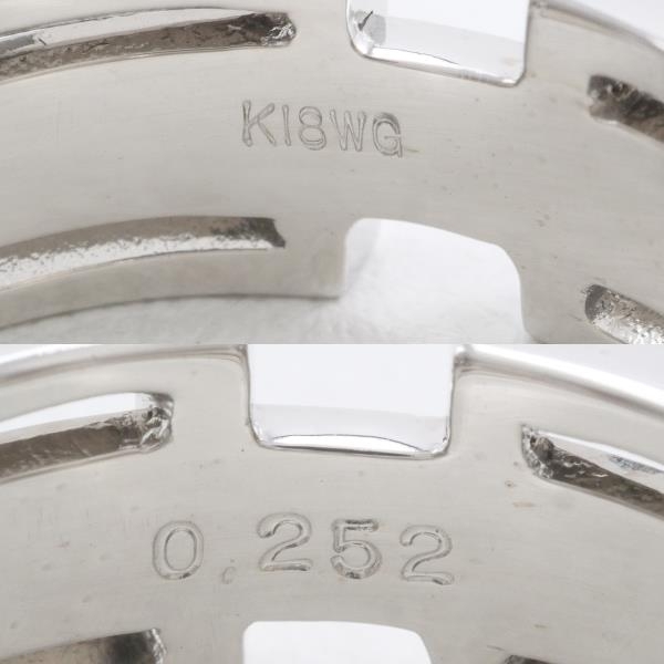 K18WG リング 指輪 18号 アレキサンドライト 0.252 カード鑑別書 総重量約10.2g 中古 美品 送料無料☆0202_画像9
