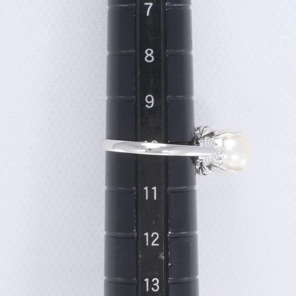 PT900 リング 指輪 10号 パール 約8mm ダイヤ 0.03 総重量約5.1g 中古 美品 送料無料☆0315_画像5