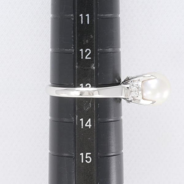 PT900 リング 指輪 13号 パール 約8mm ダイヤ 0.04 総重量約4.7g 中古 美品 送料無料☆0315_画像5