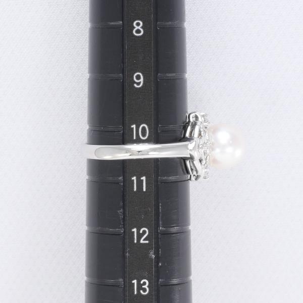 K18WG リング 指輪 10.5号 パール 約7mm ダイヤ 0.10 総重量約3.9g 中古 美品 送料無料☆0315_画像5