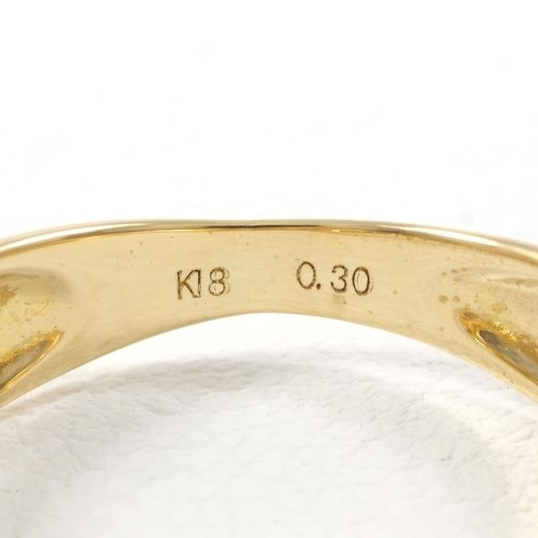 K18YG リング 指輪 9号 ブラウンダイヤ 0.30 総重量約2.2g 中古 美品 送料無料☆0315_画像6