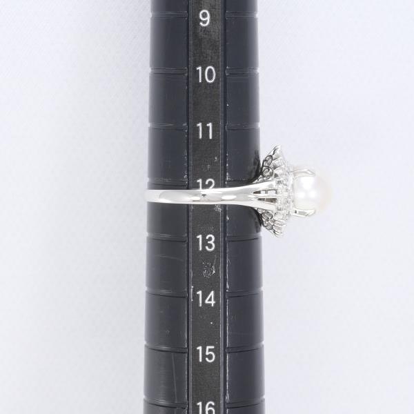 PT900 リング 指輪 12号 パール 約8mm ダイヤ 0.12 総重量約4.4g 中古 美品 送料無料☆0315_画像5