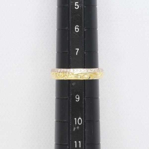 18K YGPG リング 指輪 8号 ダイヤ 総重量約4.3g 中古 美品 送料無料☆0315_画像5