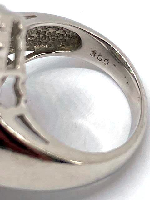 【即決】 55サイズ Pt900 D3.00 プラチナ ダイヤモンド デザインリング 指輪 宝石 ジュエリー 白金 アクセサリー バケットダイヤ 14.7ｇ