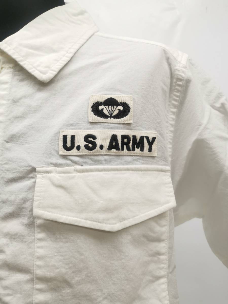 特価　HOUSTON　白　U.S.ARMY　Lサイズ　15.5　半袖　シャツ　アウトドア　サバゲー　ミリタリー　サバイバルゲーム　20230725-2