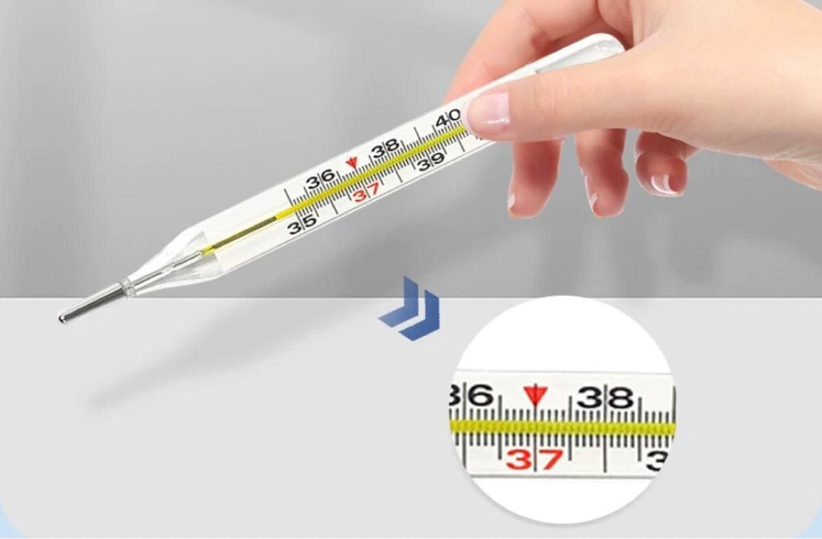体温計 1本 (水銀体温計)  大きく見やすい　防災用