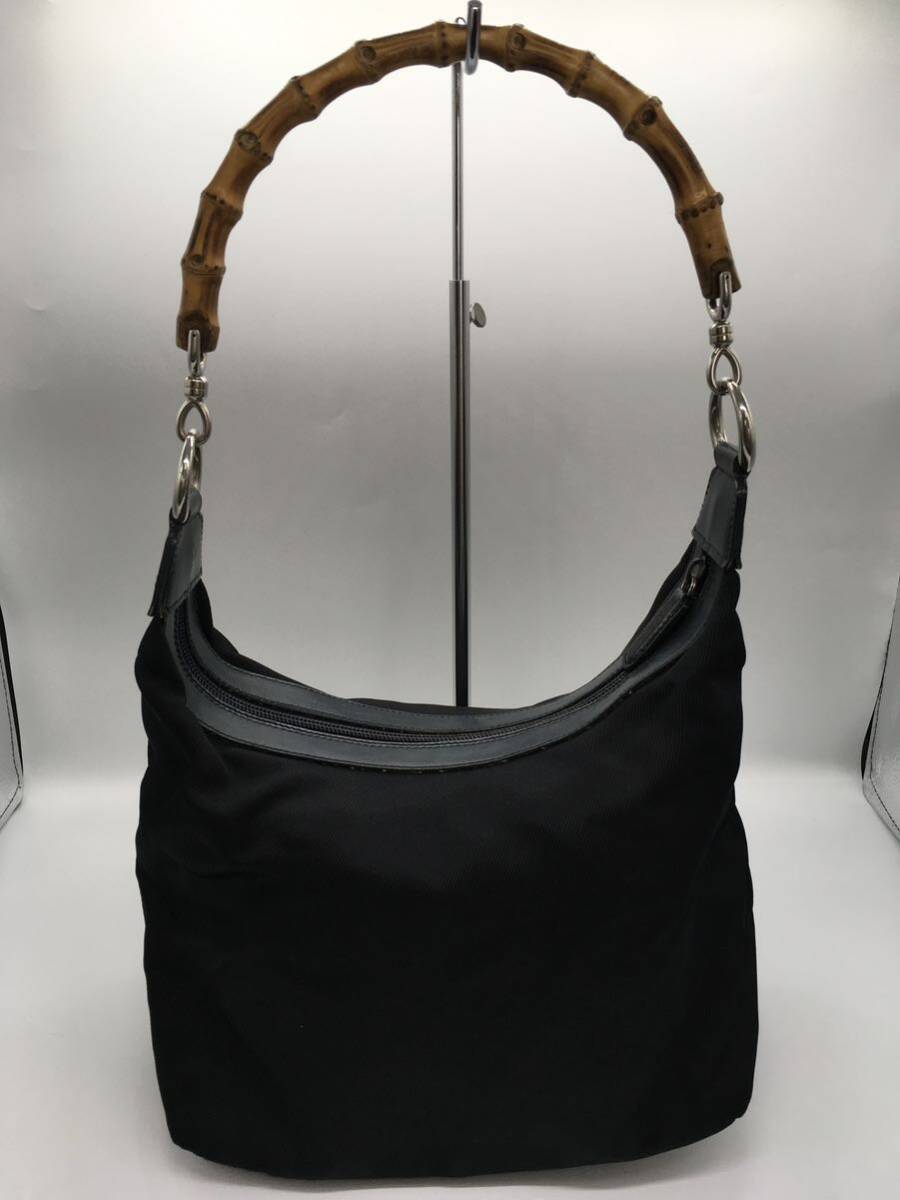 1 иен [GUCCI ] ручная сумочка сумка на плечо Gucci чёрный черный one сумка на плечо bamboo сумка бамбуковая линия 