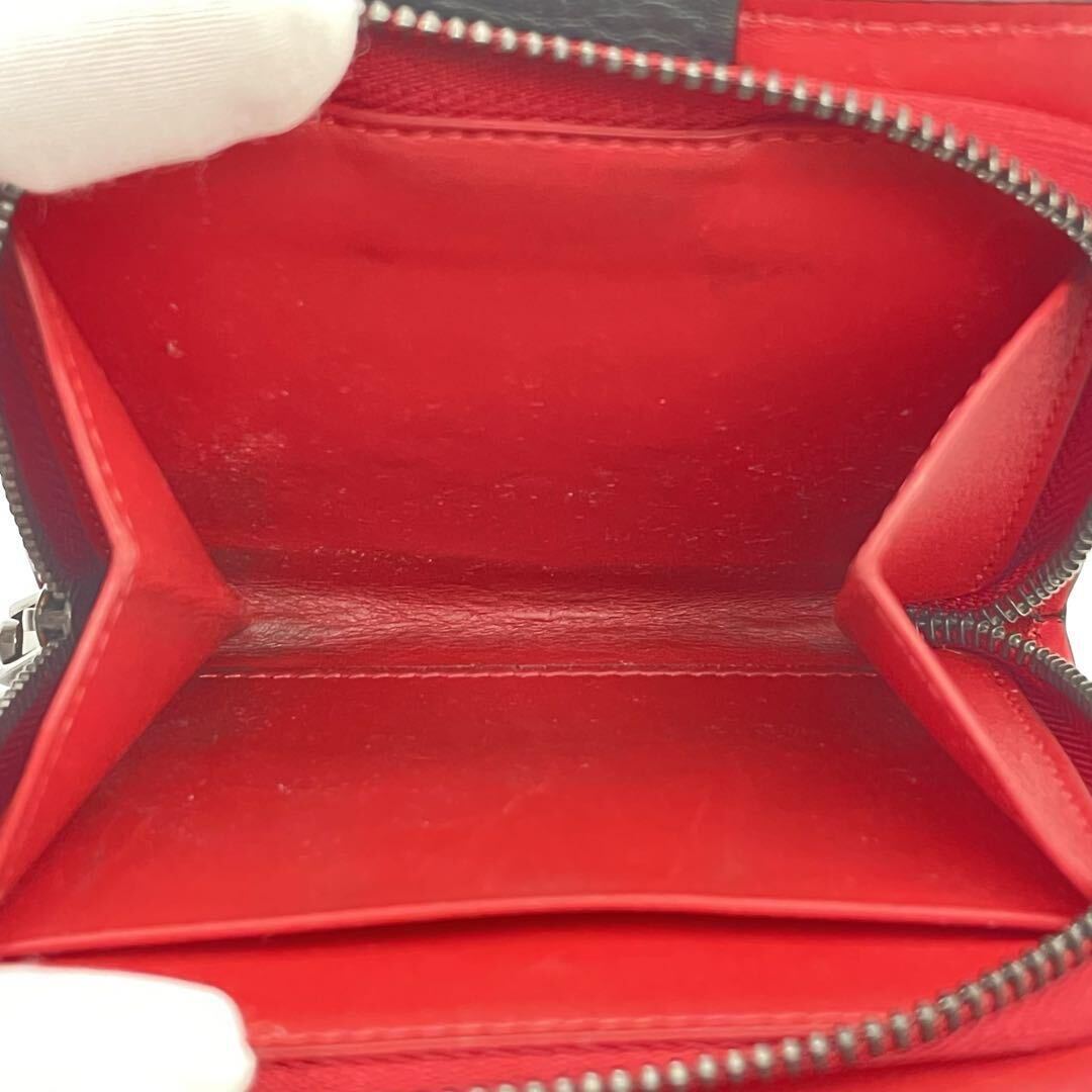 [ box cloth sack attaching ] Christian Louboutin Christian Louboutin folded wallet paroma black red folding in half PALOMA