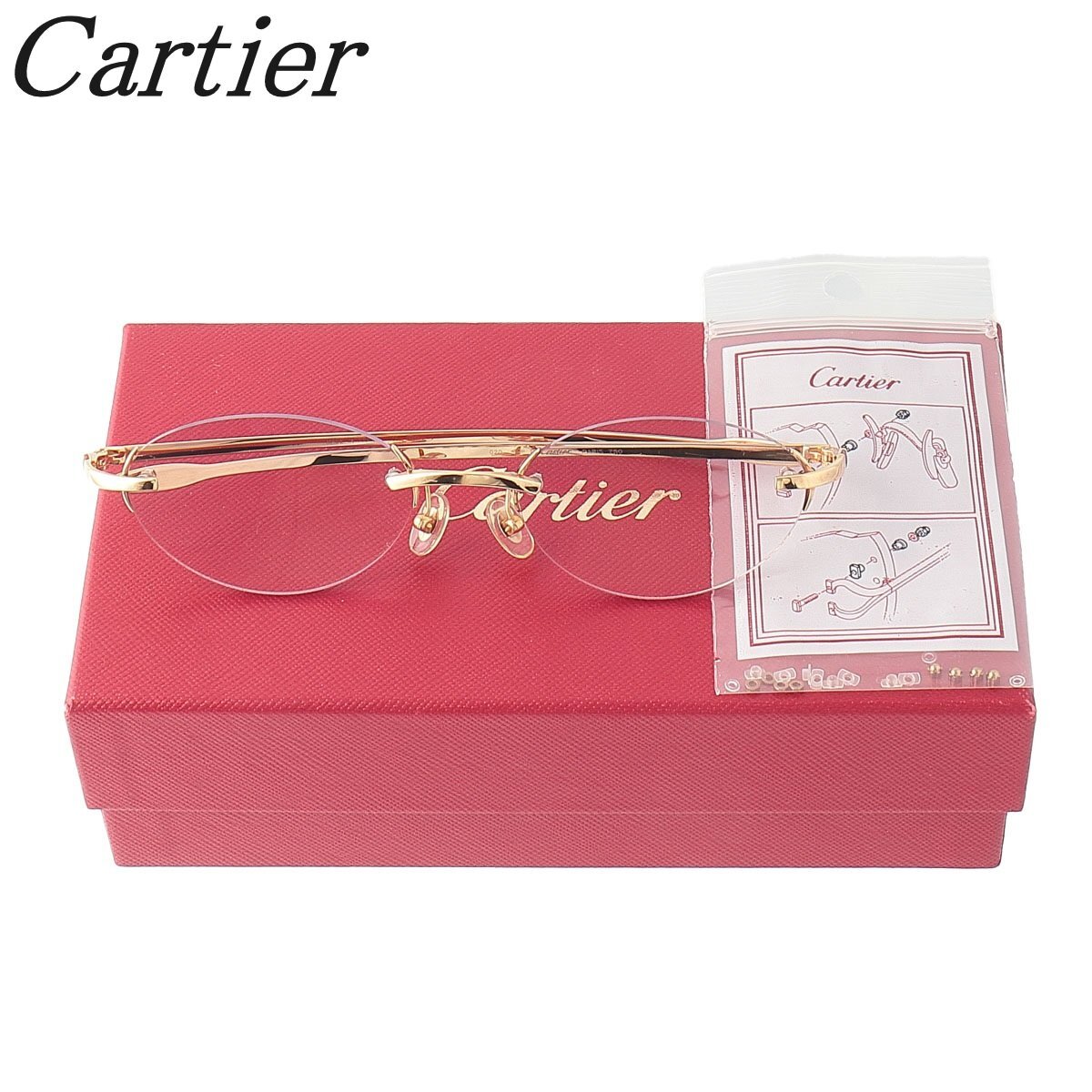 [1 иен старт ] Cartier очки 750YG цитрин имеется 32.0g раз ввод очки коробка Cartier[17058]