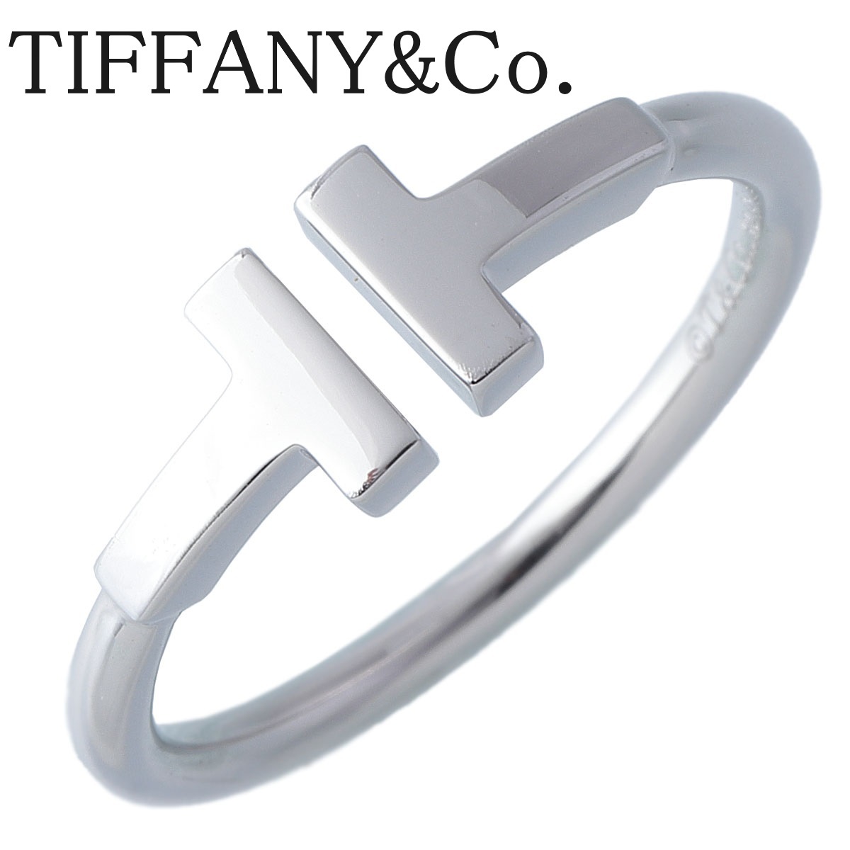  Tiffany T wire ring 12 number weak Au750WG shop card (2022 year ) new goods finishing settled TIFFANY[16856]