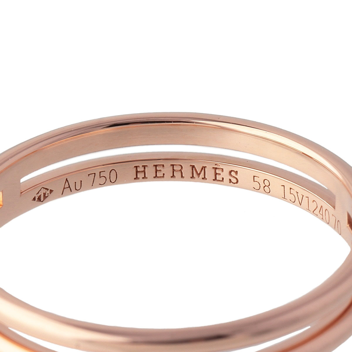  Hermes a Lien n кольцо #58 Au750PG новый товар с отделкой HERMES[16999]
