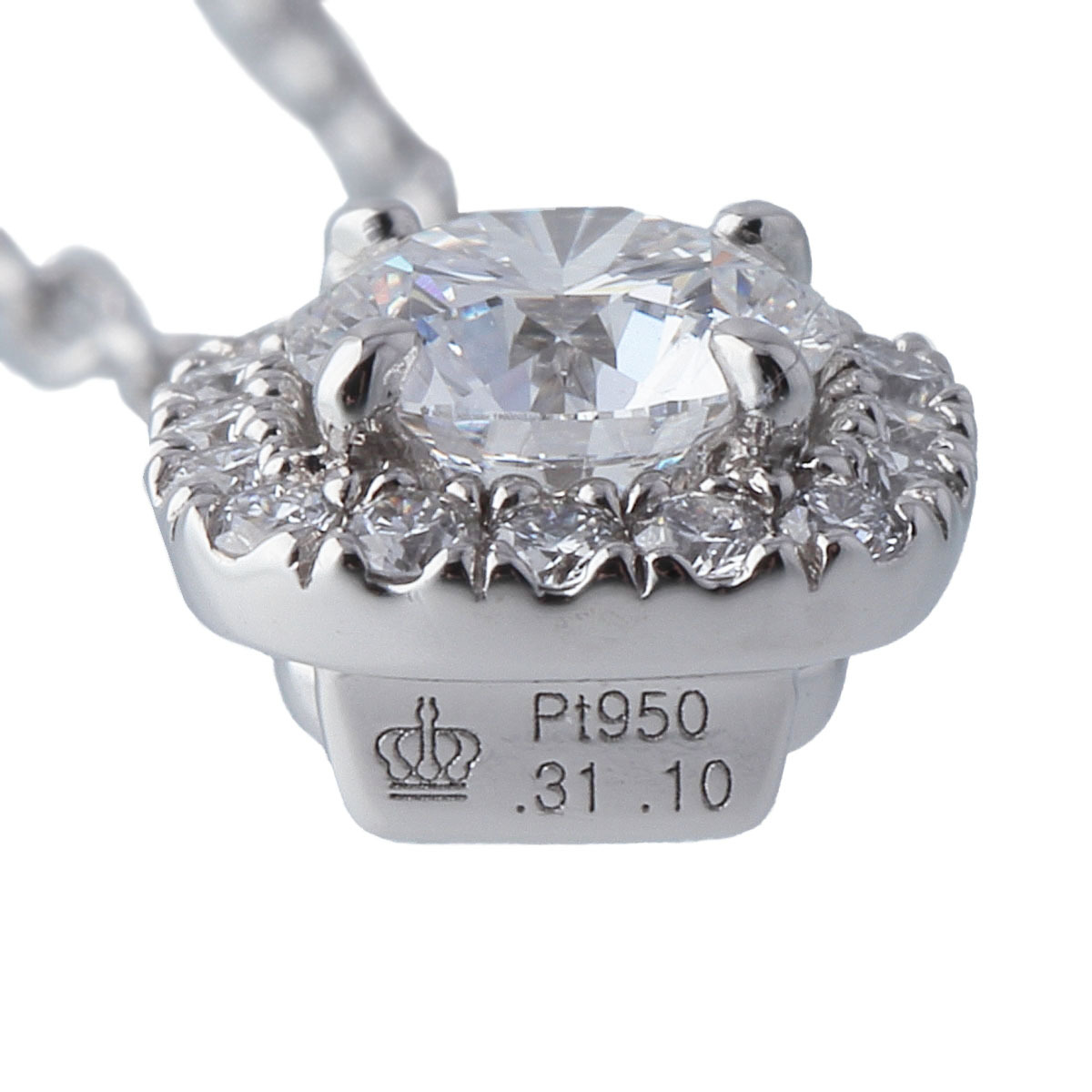 ロイヤルアッシャー ダイヤ ネックレス 現行モデル 中石ダイヤ0.31ct メレダイヤ0.10ct 45cm Pt950 新品仕上げ済 ROYAL ASSCHER【16978】_画像4