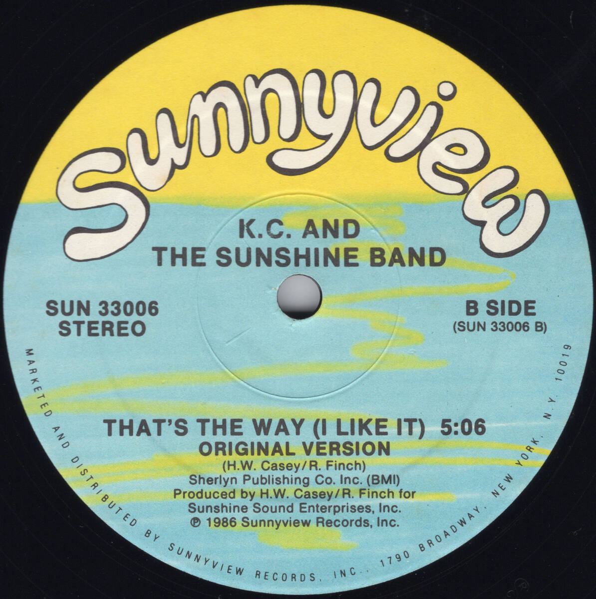 美盤 鉄板ダンクラ ★That's The Way (I Like It) (Original／New Version)｜K.C. And The Sunshine Band★ SUN 33006_画像1