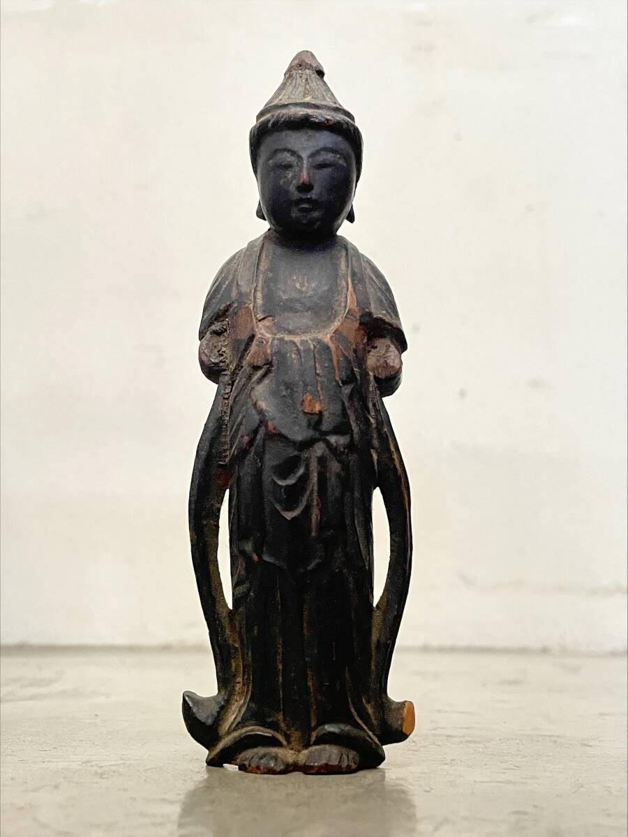 時代古作 仏教美術◆ 木造仏立像 ◆ 検索: : 仏教美術 朝鮮美術 中国美術 高麗仏 古民藝 民間佛 円空佛 _画像1