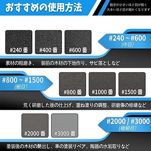 ★材質タイプ:(#240~3000番)セット★ サンディングディスク 125mm 耐水サンドペーパー(81枚入セット)丸型 8穴 ディスクペーパー_画像9