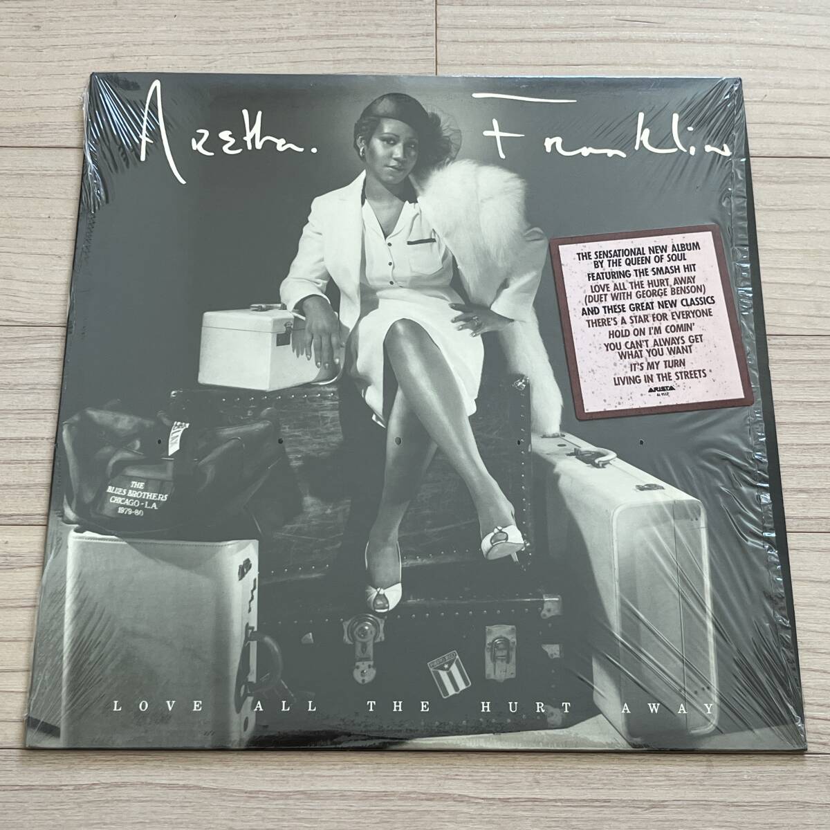 【US盤/Vinyl/12''/両面STERLING刻印/Arista/AL9552/81年/with ハイプステッカー,Inner,Shrink残】Aretha Franklin/Love All The Hurt Away_画像1