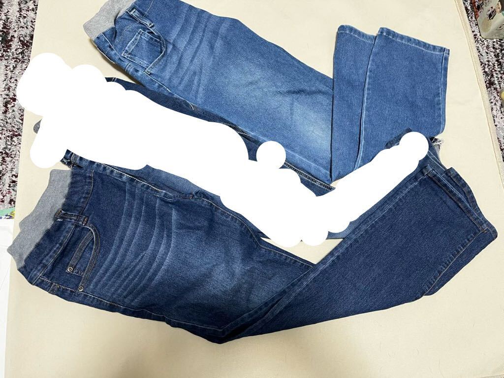 160CM 2 шт. комплект futoshi . свободно размер стрейч джинсы Denim брюки MPS верх value 
