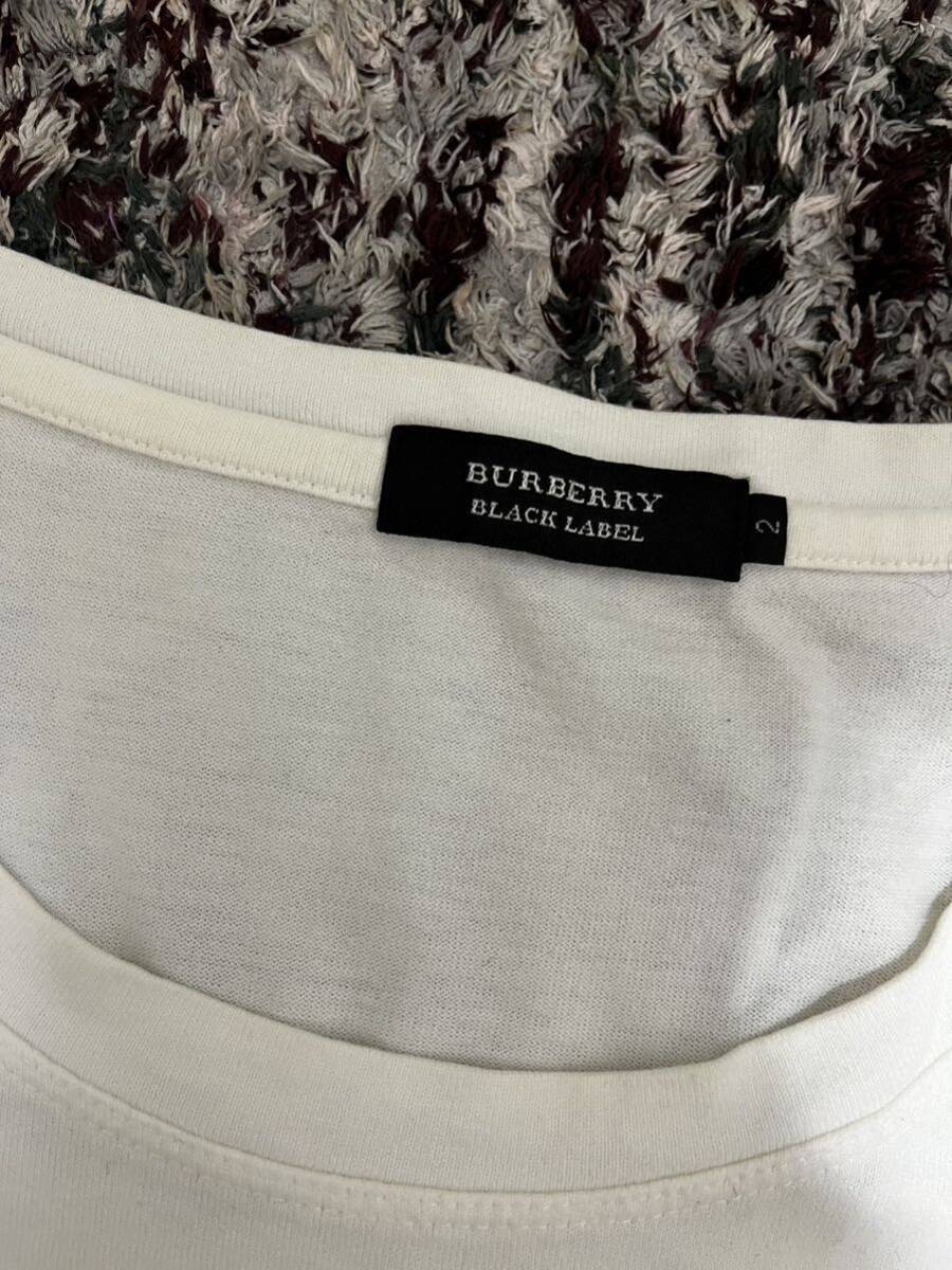 BURBERRY BLACKLABEL バーバリーブラックレーベル 　 ビッグロゴ 半袖 Tシャツ size:2 　ホワイト　白　三陽商会半袖Tシャツ _画像2
