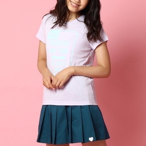 新品　PINK-latte　ロゴプリントTシャツ 　ライトパープル(081)　XXS(140㎝)　　定価1089円