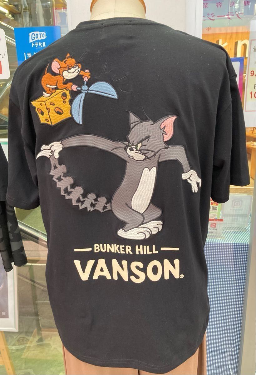 ［未使用］vanson トムとジェリー　Tom &Jerry  刺繍　半袖Tシャツ　XL  メンズ