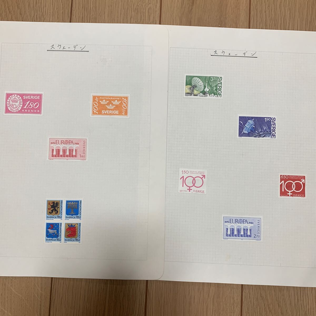 外国切手 スウェーデン 未使用 ヒジ跡 9ページまとめの画像4