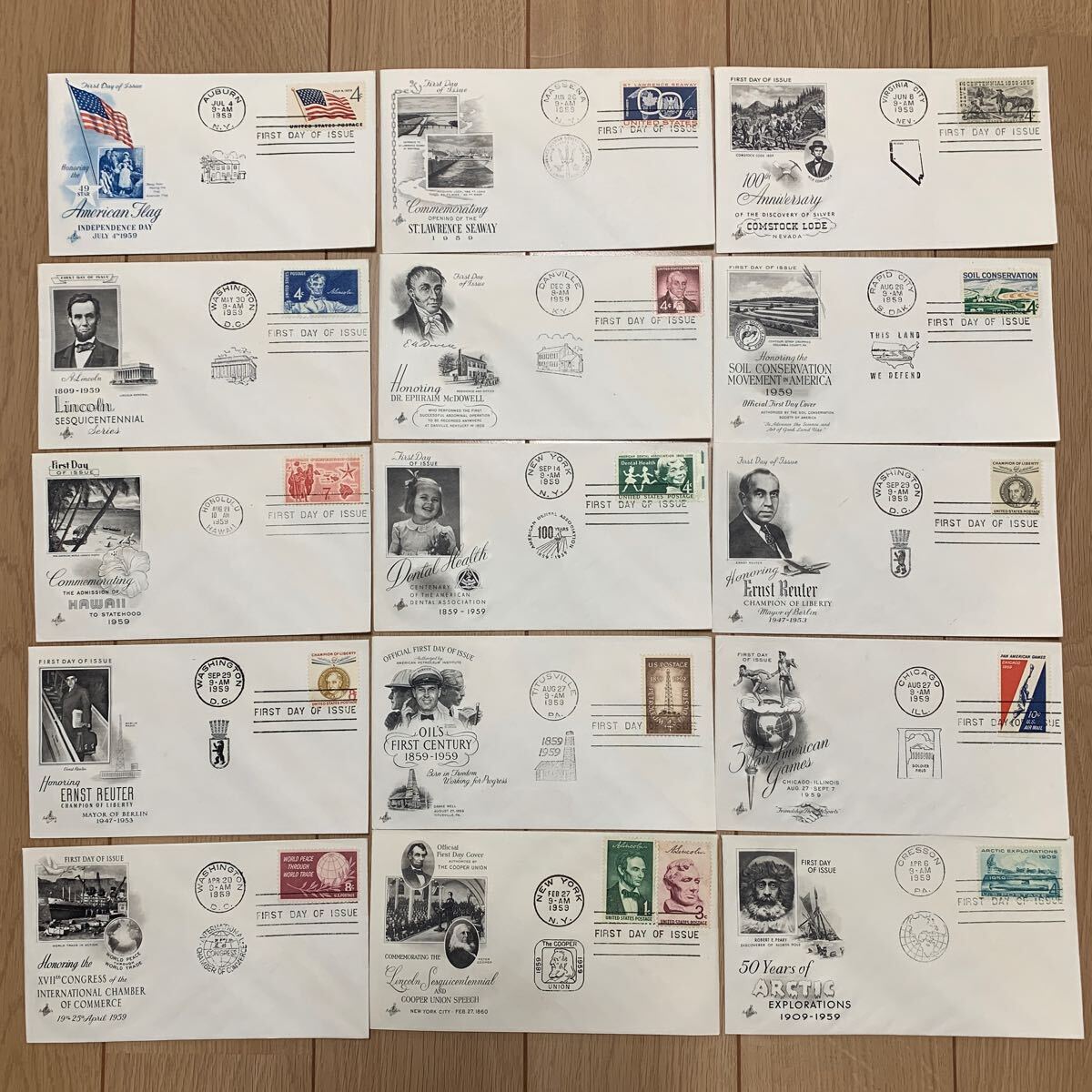 初日カバー アメリカ切手 1958年〜1960年 1968年 1973年~1976年発行 66枚まとめの画像3