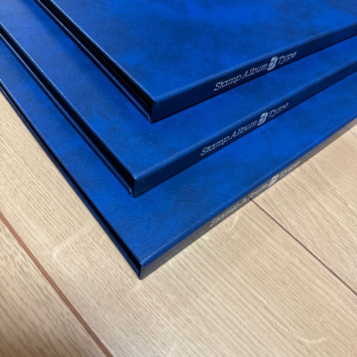  stock book Stamp Album BTypete-ji-SB-30N stamp album blue 3 pcs. summarize case attaching length some 27cm width some 20.3cm cardboard 8 sheets 16 page 6 step 