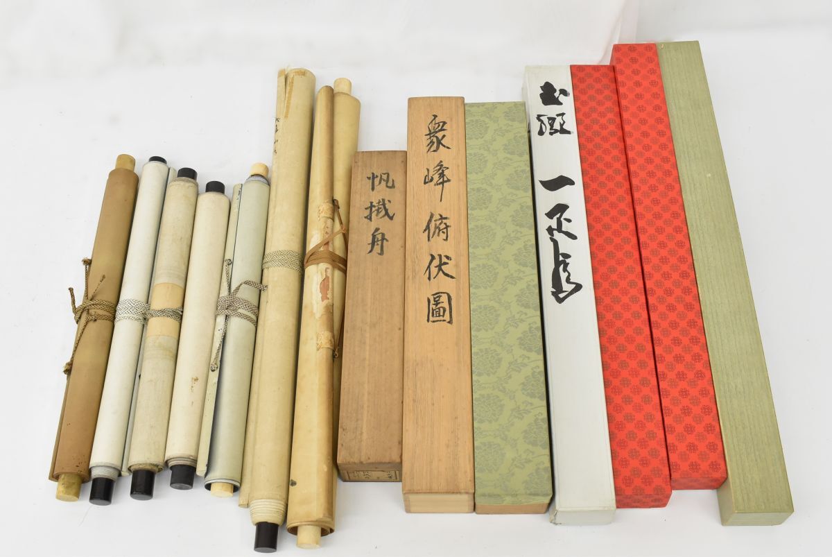 (795Q 0510M20) 1 jpy ~ hanging scroll 14 point set together Japan paper .. axis antique goods 