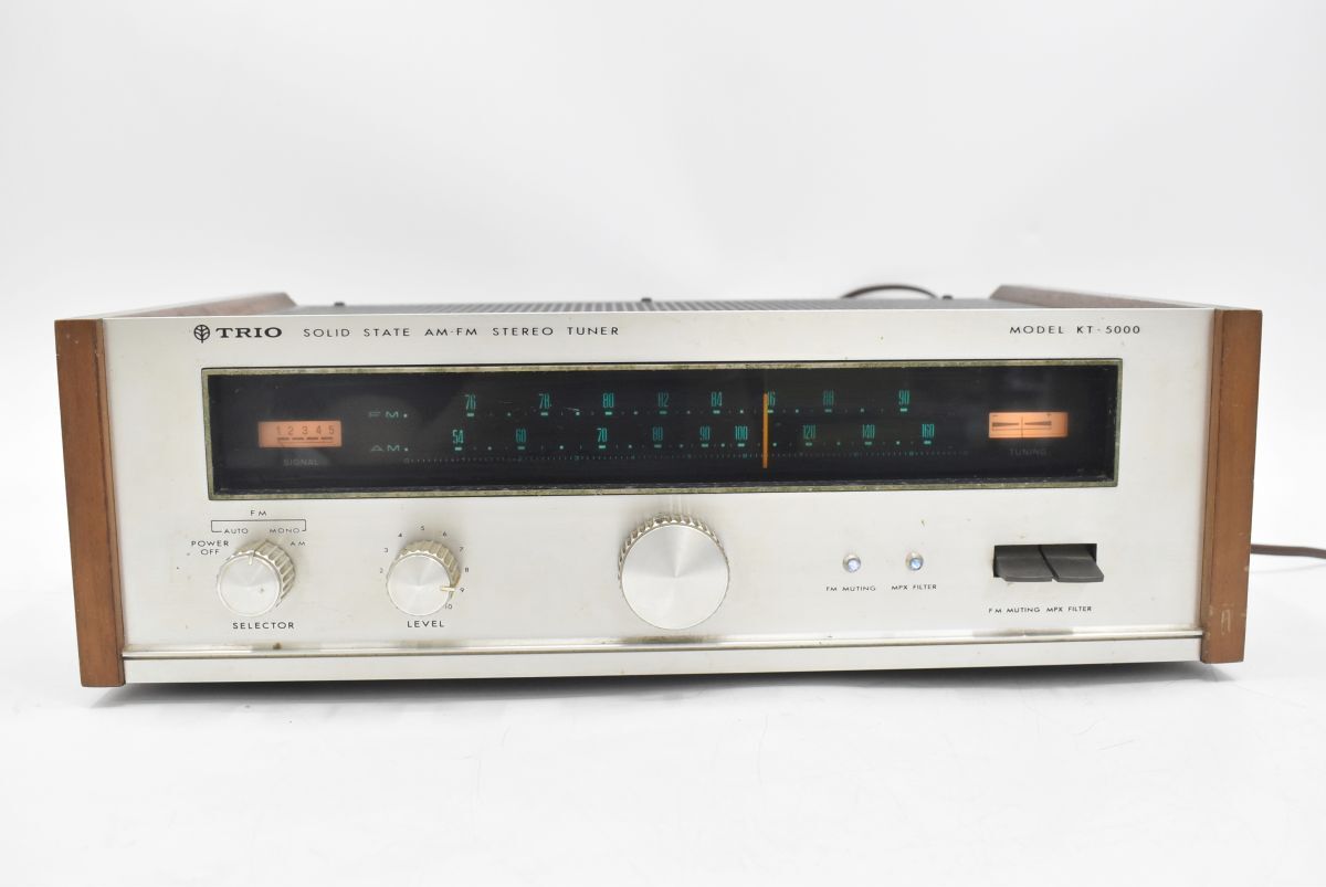 (807P 0521T3)1円～ TRIO SOLIO STATE AM-FM STEREO TUNER AM-FMステレオチューナー KT-5000 オーディオ機器【ジャンク品】_画像2