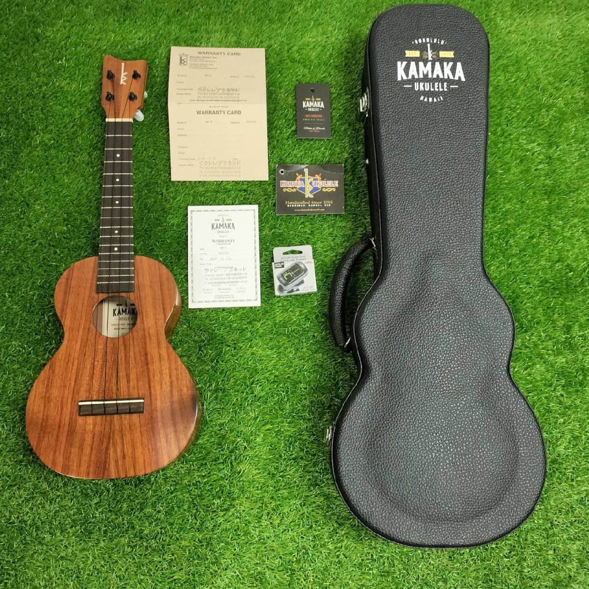 [ beautiful goods secondhand goods ][5-265]KAMAKAka maca ukulele WARRANTY Model HF-2 hard case, ukulele tuner attaching 