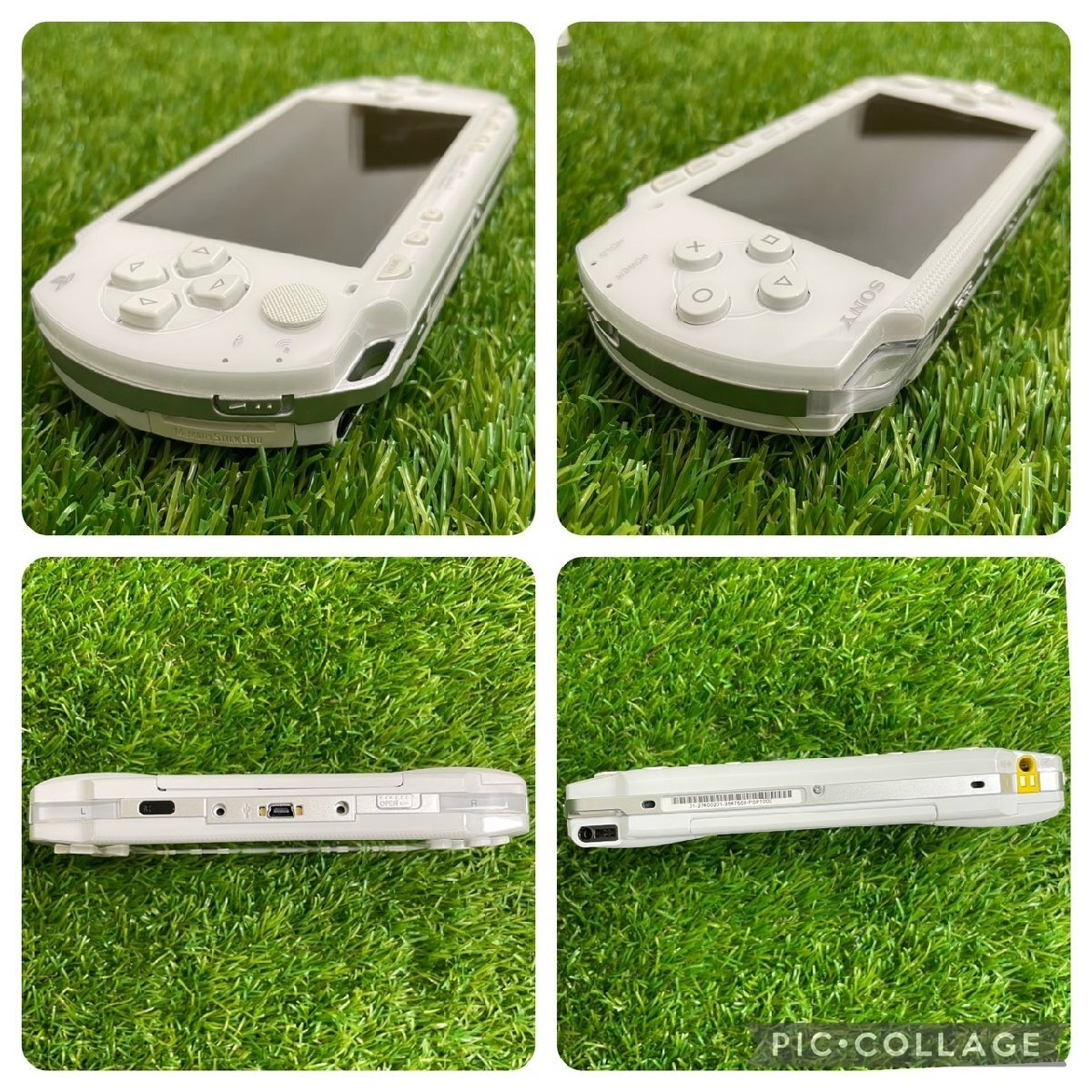 【現状品】『5-343』SONY PlayStation Portable PSP-1000 ホワイト本体×2 Winning Eleven9含むソフト6本まとめ_画像3