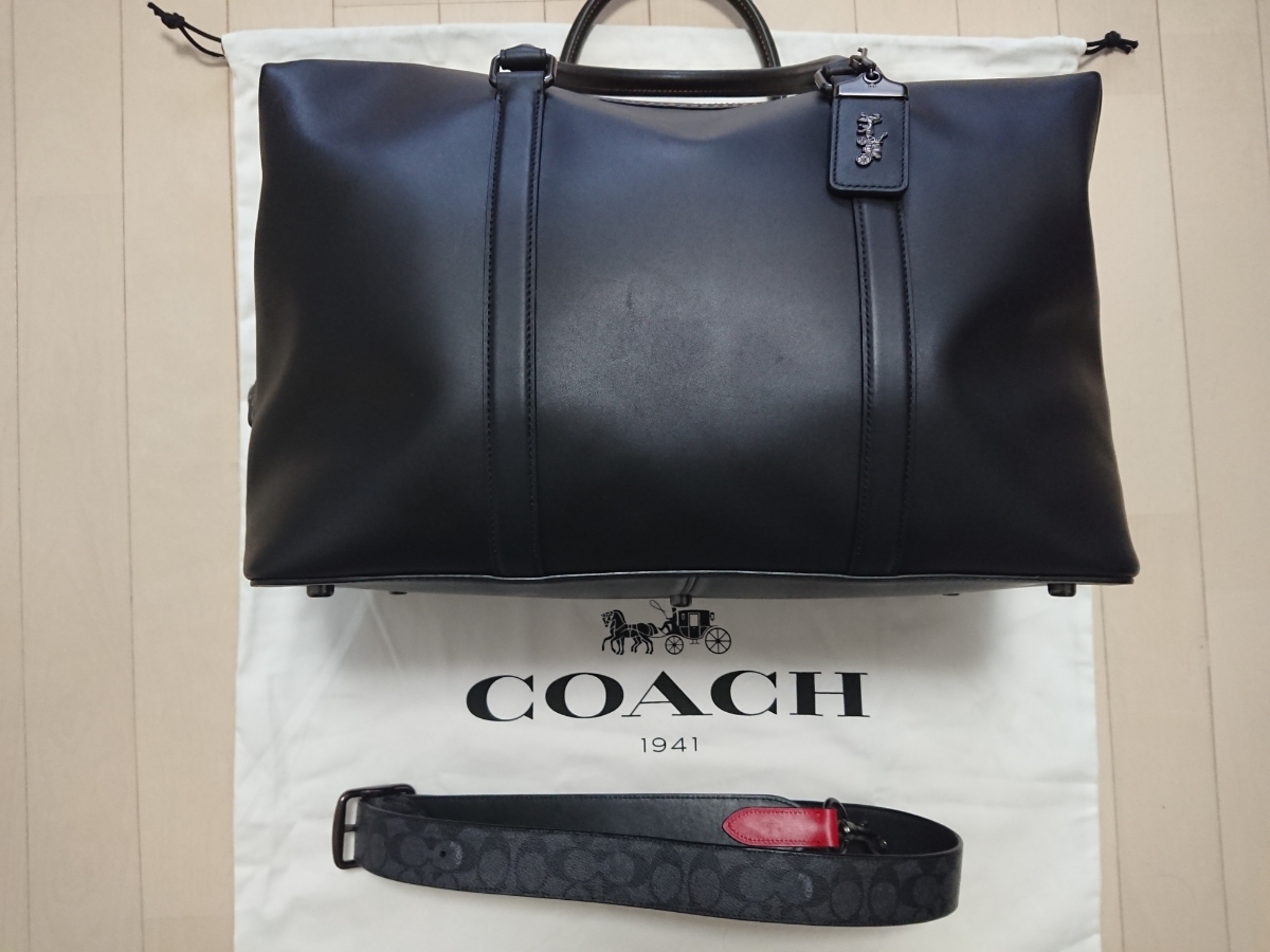 coach 68200 Metropolitan duffle JI/BLACK 2019SS 日本未発売 コーチ ボストンバッグ メトロポリタン ダッフル + ストラップシグネチャー_画像2