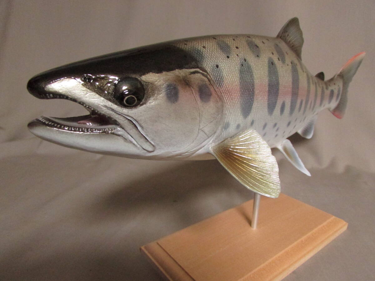 ハンドメイド 自作 39cmヤマメ フィギュア レプリカ 模型 渓流 ハンドメイド 自作 39cmヤマメ フィギュア レプリカ 模型 渓流