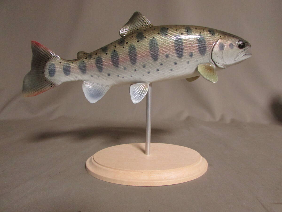 ●ハンドメイド　手作り　自作　２７ｃｍヤマメ　釣り　オリジナルフィギュア　レプリカ　魚模型　置物　fish craft REAL