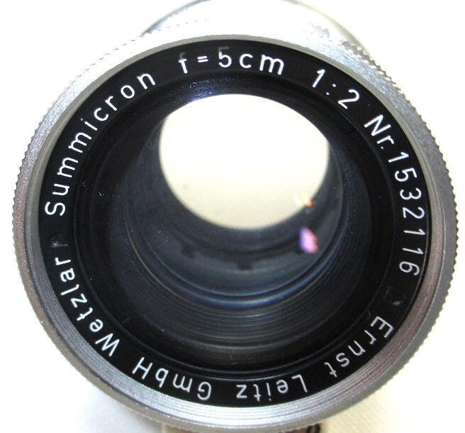 Leitz/Leica ライカ SUMMICRON/ズミクロン 50ミリ F2 固定鏡胴 Mマウント・ヘリコイド不動・現状品　フード等付属　です。_画像4