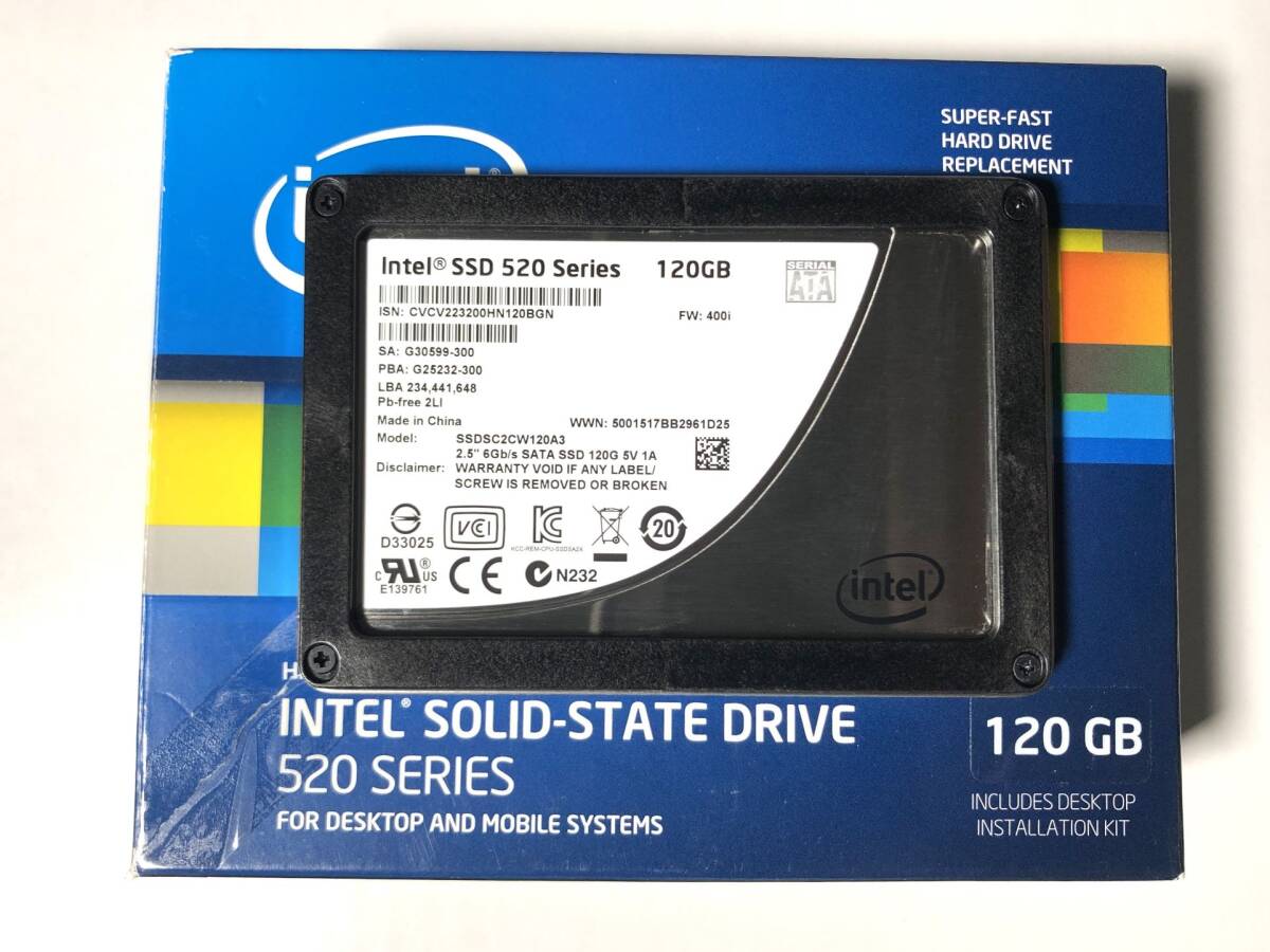 【中古】SSD インテル520シリーズ 120GB　BOX_画像1