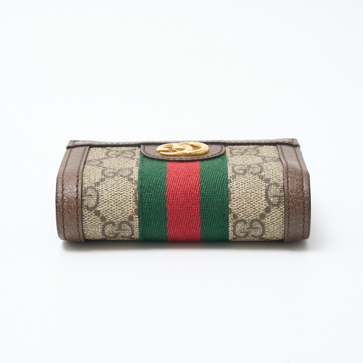 GUCCI グッチ 〔オフィディア〕三つ折り ウォレット 523174 コンパクト ミニ財布 GGスプリーム×レザー ウェブストライプ×ベージュ_画像5