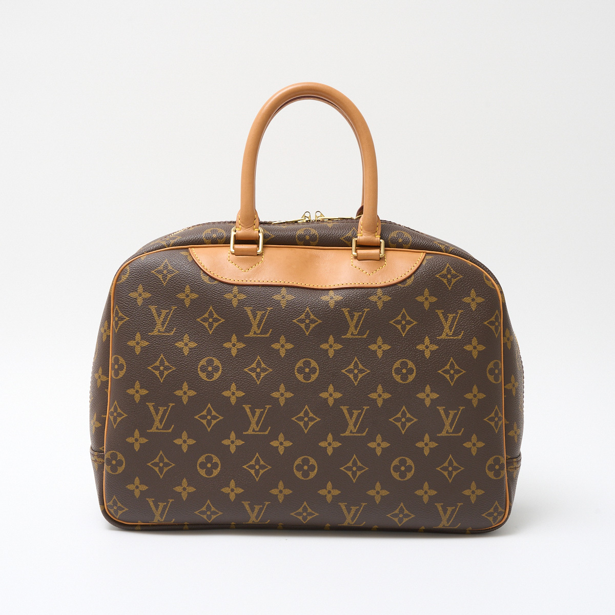 LOUIS VUITTON ルイヴィトン ドーヴィル M47270 ハンド ミニボストン バッグ モノグラム・キャンバス×レザー ブラウン×ゴールドの画像3