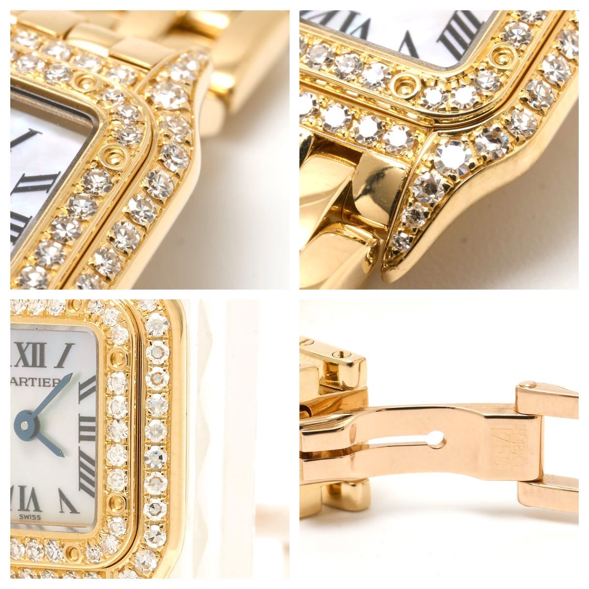 [ half years guarantee ]Cartier Cartier Mini Panthere de Cartier watch K18× diamond shell face × Gold quartz wristwatch 