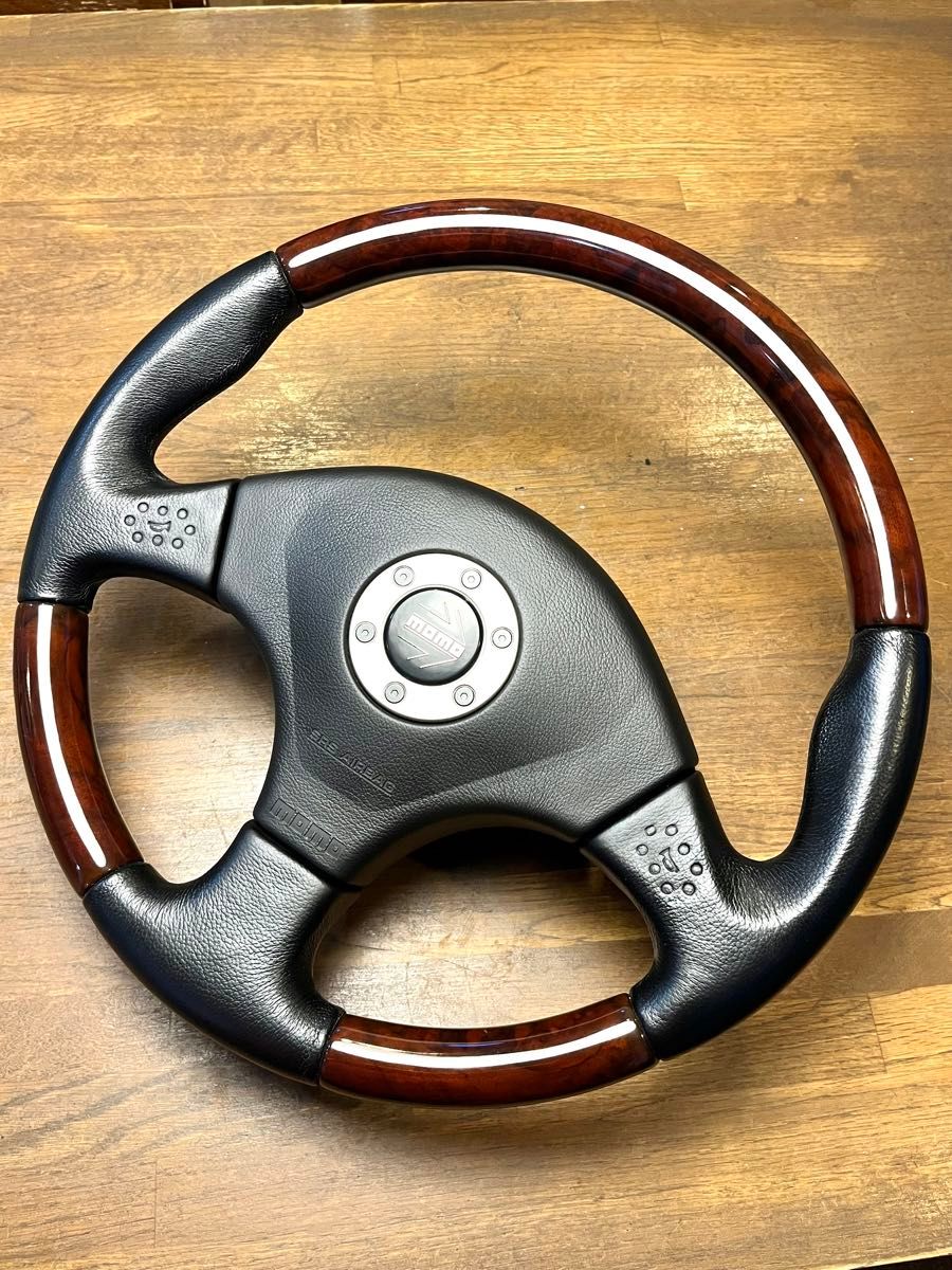 超美品 ダイハツ コペン 純正MOMO ウッドステアリングホイール 超美品 ダイハツ コペン 純正MOMO ウッドステアリングホイール