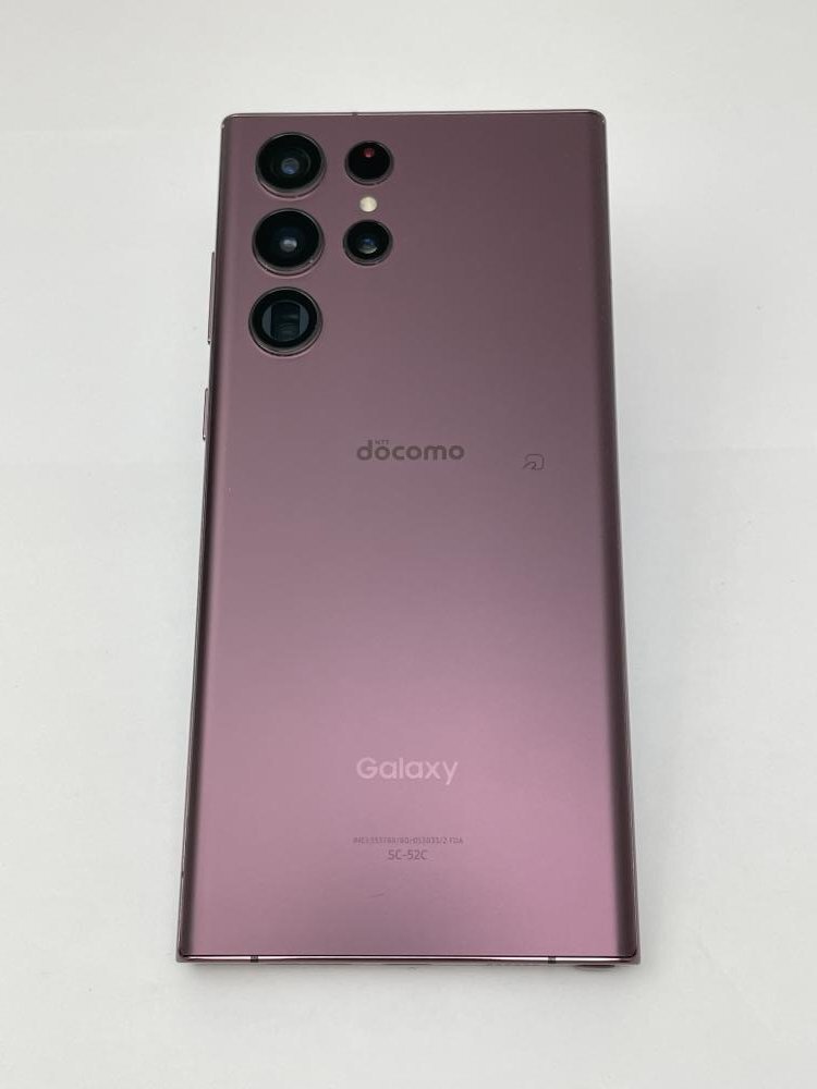 U566【動作確認済・制限○　白ロム】 Galaxy S22 Ultra SC-52C docomo SIMロック解除済 SIMフリー バーガンディ_画像3