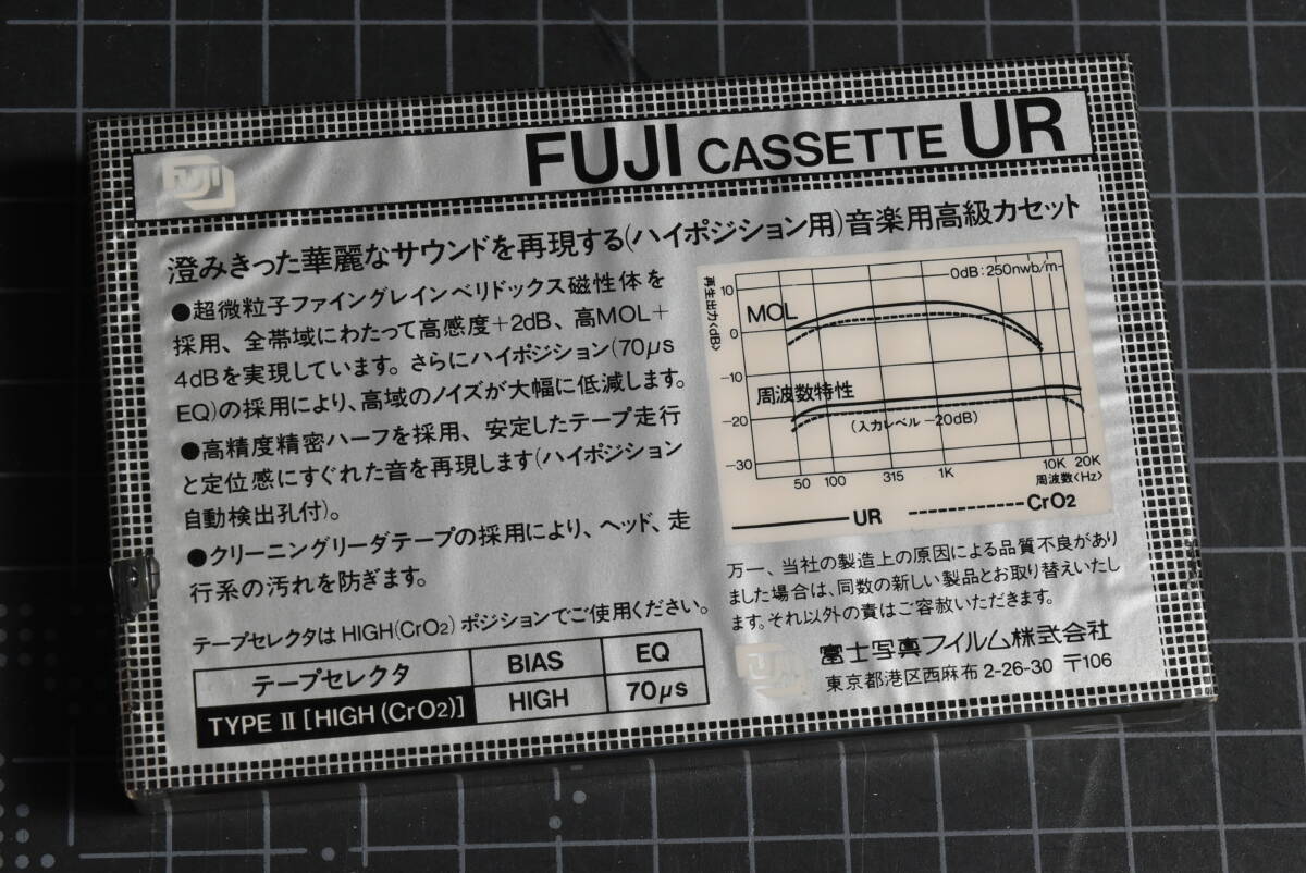 カセットテープ【 ＦＵＪＩ : ” ＳＲ６０・ＵＲ６０・ＤＲ６０ 各１巻 ” 】合計３巻（未使用・未開封品）_⑤：ＵＲ60（ハイポジ）裏面