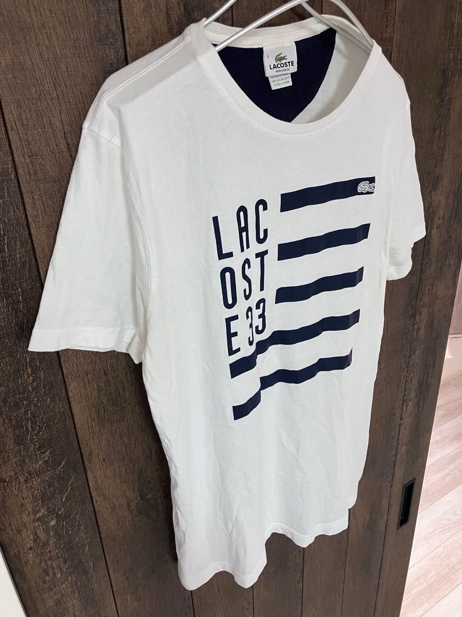 ラコステ LACOSTE 胸ロゴ 白ワニ カットソー　Tシャツ　