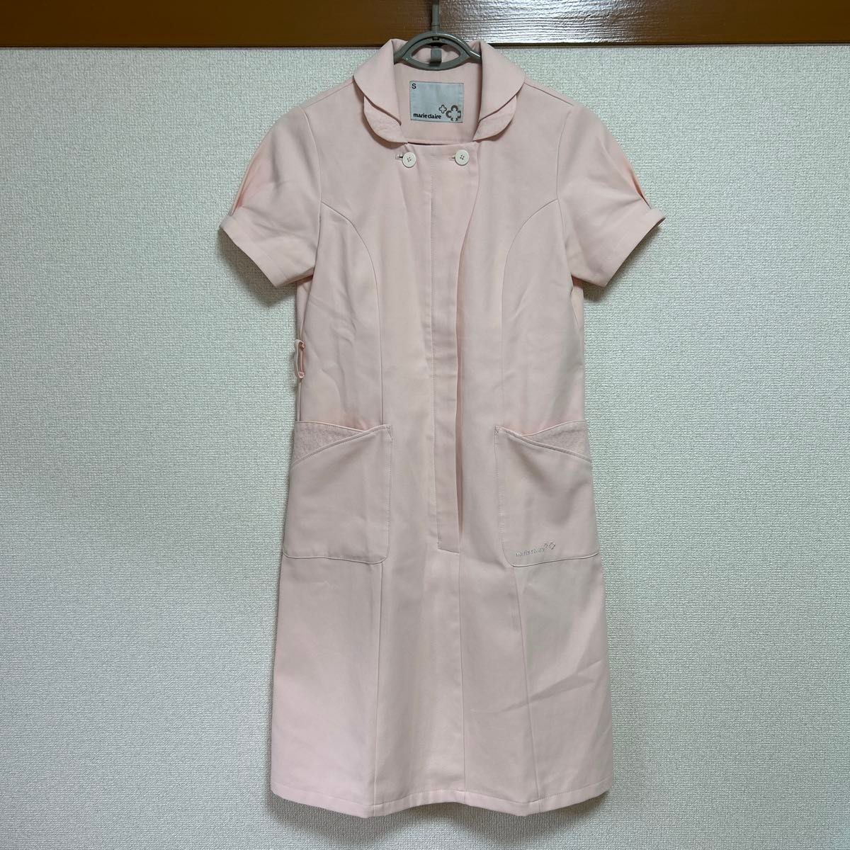 ナース服 ワンピース ピンク 半袖 ナースワンピース 看護師 制服 Sサイズ